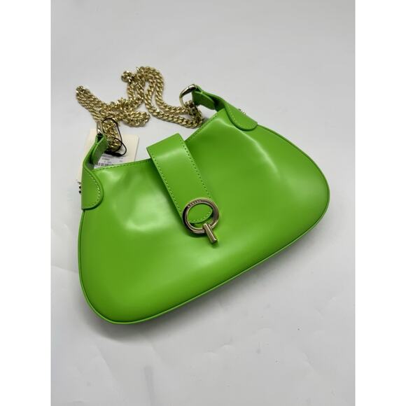 NWT Sandro Sweet Janet Chain Shoulder Bag Vert Pomme Green Apple Small Purse - Picture 3 of 15